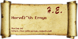 Horváth Ernye névjegykártya